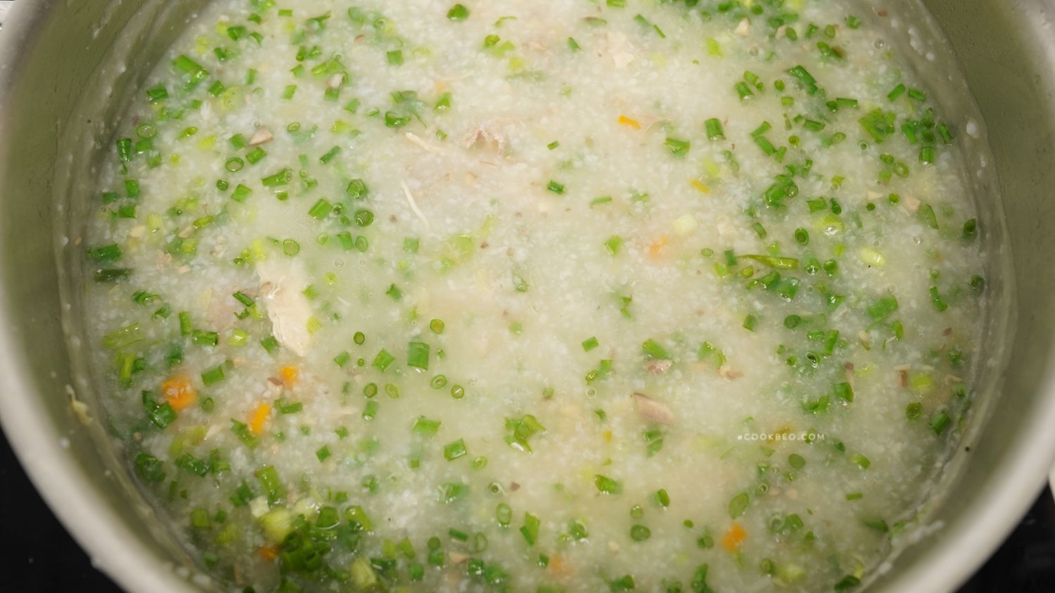 nấu cháo gà
