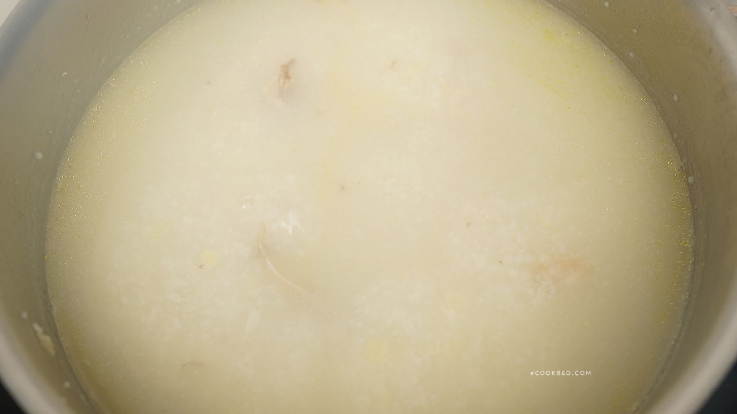 nấu cháo gà